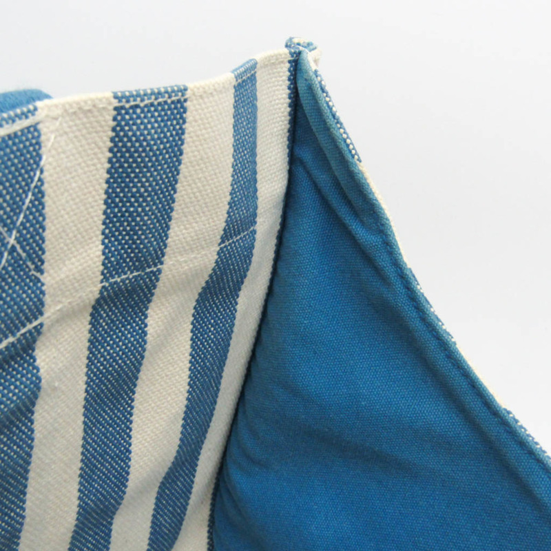 愛馬仕 Cannes MM 男女棉帆布手提包 藍色/白色-10