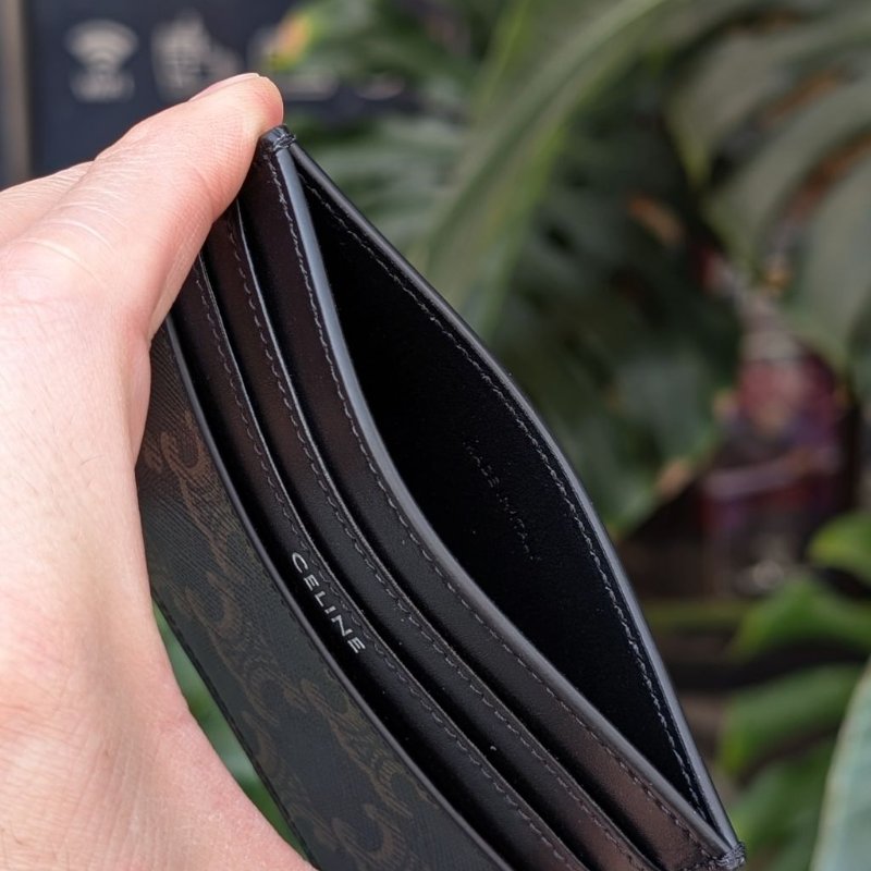 CELINE 銀字凱旋標誌塗層布名片夾/卡夾-4