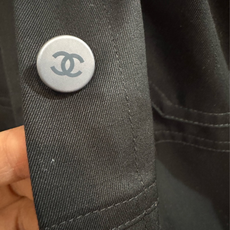 《新歡舊愛》近新香奈兒CHANEL黑色棉質俐落簡約春夏外套36/S-4