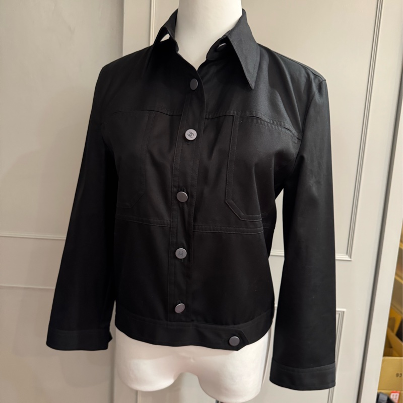《新歡舊愛》近新香奈兒CHANEL黑色棉質俐落簡約春夏外套36/S-5