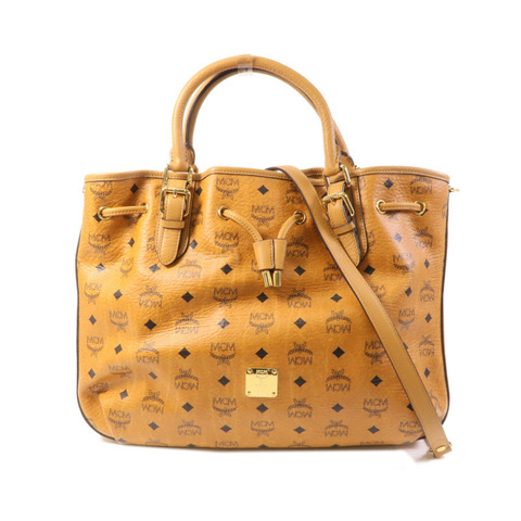 MCM 塗層帆布Shoulder Bag金扣手挽肩背兩用袋