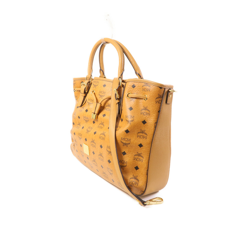 MCM 塗層帆布Shoulder Bag金扣手挽肩背兩用袋-2