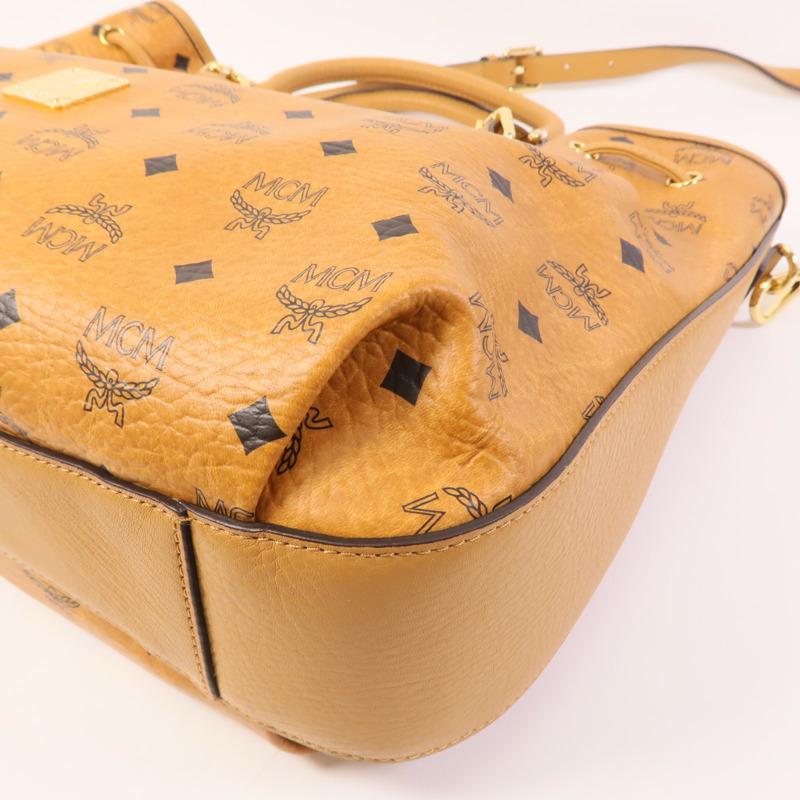 MCM 塗層帆布Shoulder Bag金扣手挽肩背兩用袋-5