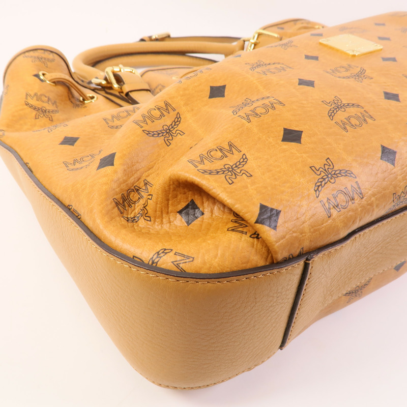 MCM 塗層帆布Shoulder Bag金扣手挽肩背兩用袋-6