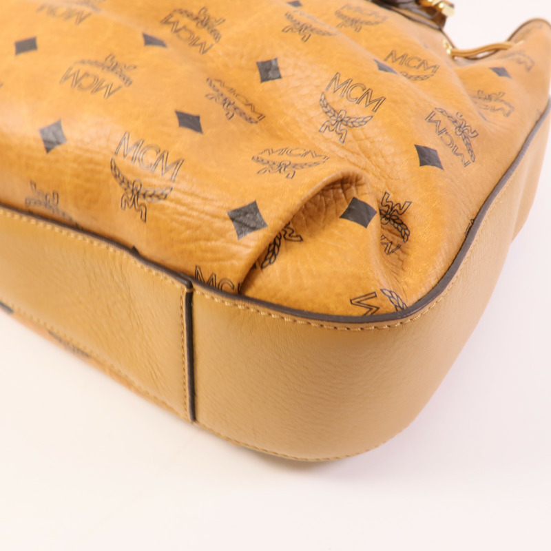 MCM 塗層帆布Shoulder Bag金扣手挽肩背兩用袋-7