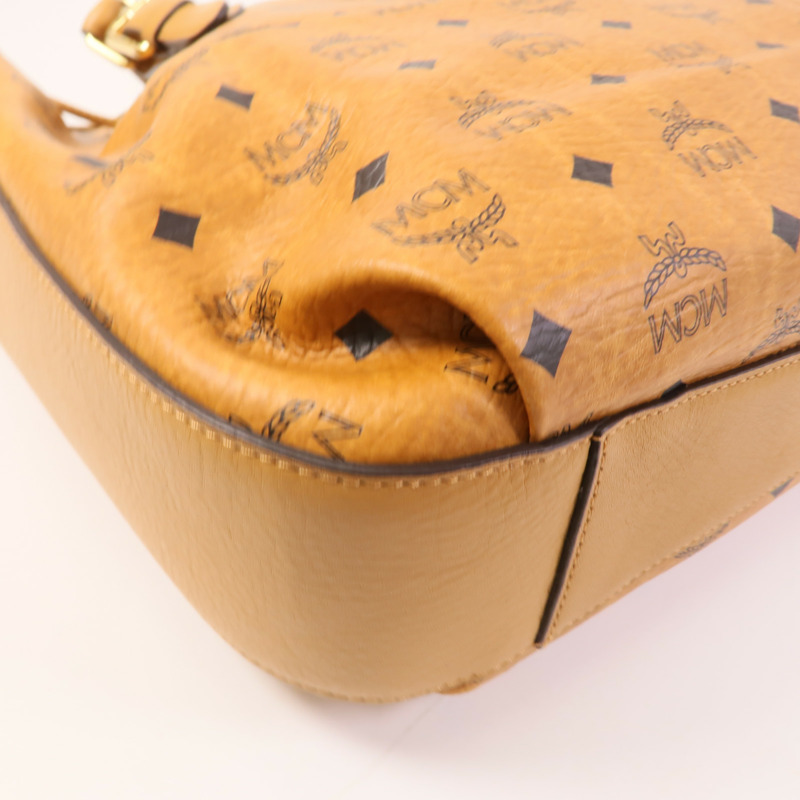 MCM 塗層帆布Shoulder Bag金扣手挽肩背兩用袋-8