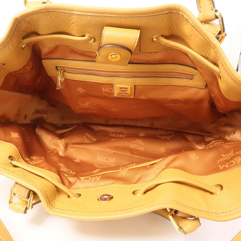 MCM 塗層帆布Shoulder Bag金扣手挽肩背兩用袋-11
