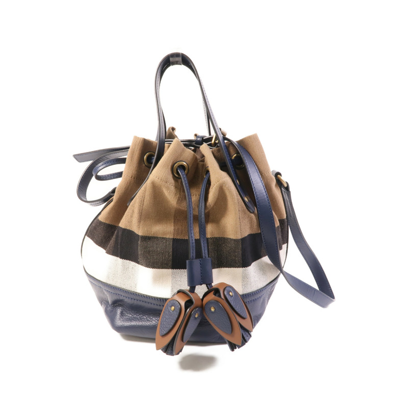 BURBERRY 帆布Shoulder Bag金扣手挽肩背兩用袋-0