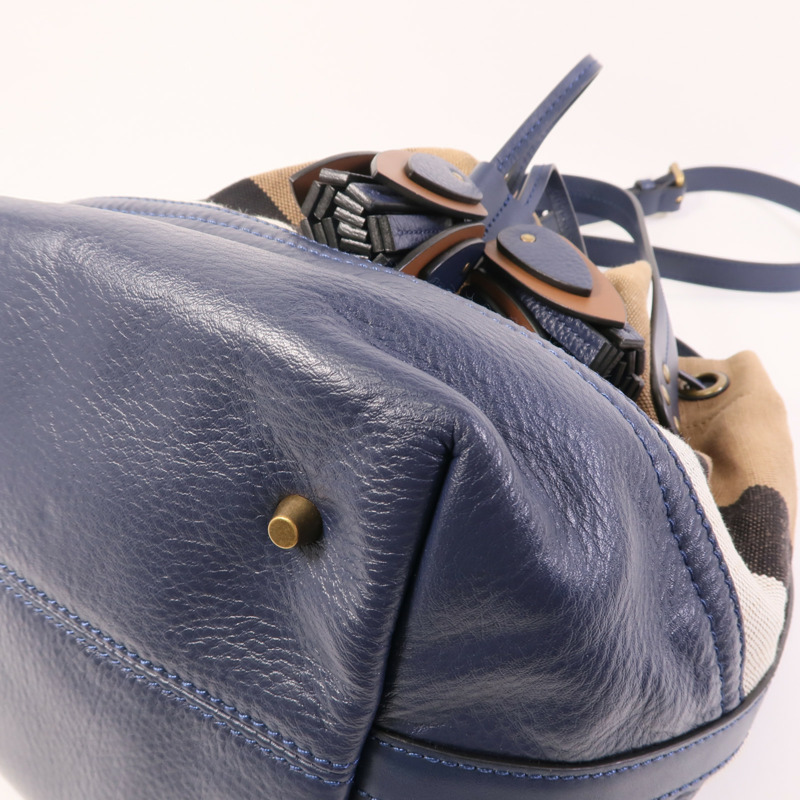 BURBERRY 帆布Shoulder Bag金扣手挽肩背兩用袋-6