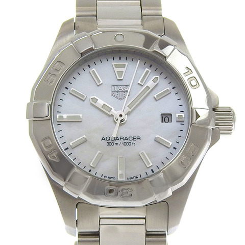 TAG HEUER 豪雅 Aqua Racer WBD1411.BA0741 不鏽鋼石英指針式腕錶，白色錶盤，女錶