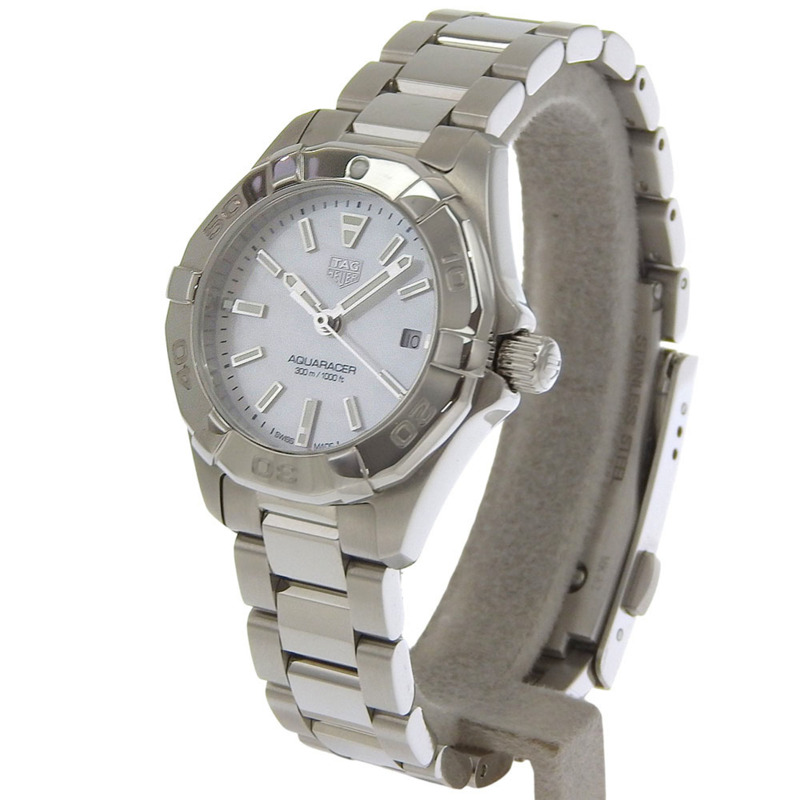 TAG HEUER 豪雅 Aqua Racer WBD1411.BA0741 不鏽鋼石英指針式腕錶,白色錶盤,女錶-1
