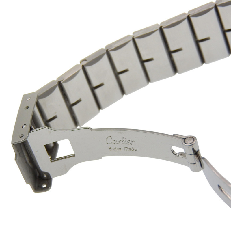 卡地亞 Santos 圓形 LM 腕錶，Cal. 81 機芯，精鋼及 18K 黃金材質，銀色石英機芯，指針式顯示，白色錶盤，男士款-7