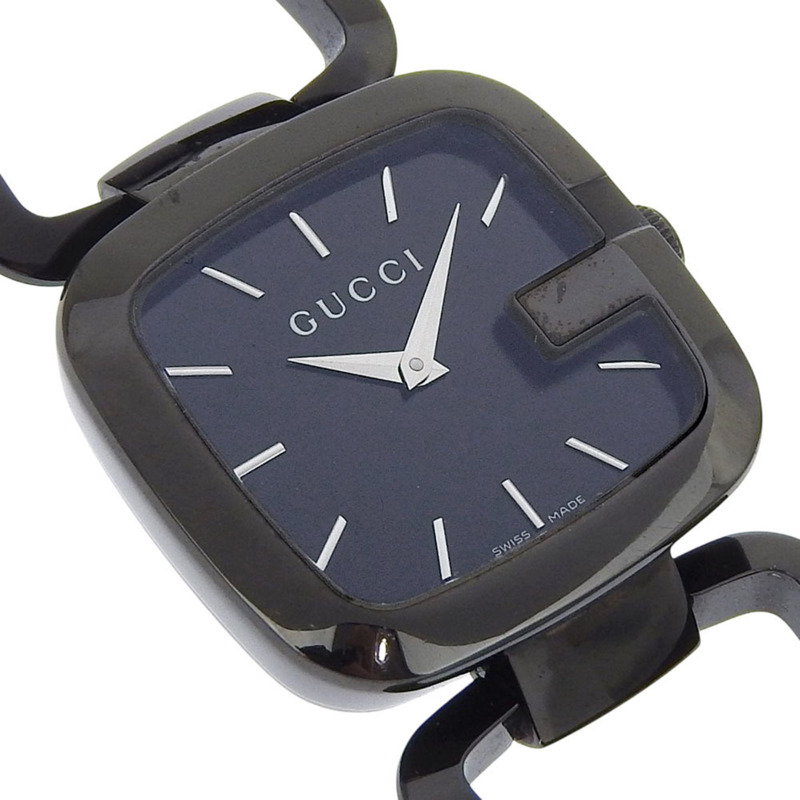 Gucci G 系列腕錶，125.4毫米，不鏽鋼錶殼，石英機芯，指針式顯示，黑色錶盤，女士款-2