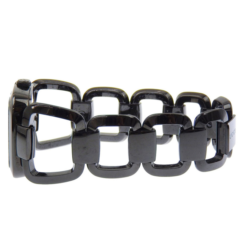 Gucci G 系列腕錶，125.4毫米，不鏽鋼錶殼，石英機芯，指針式顯示，黑色錶盤，女士款-3