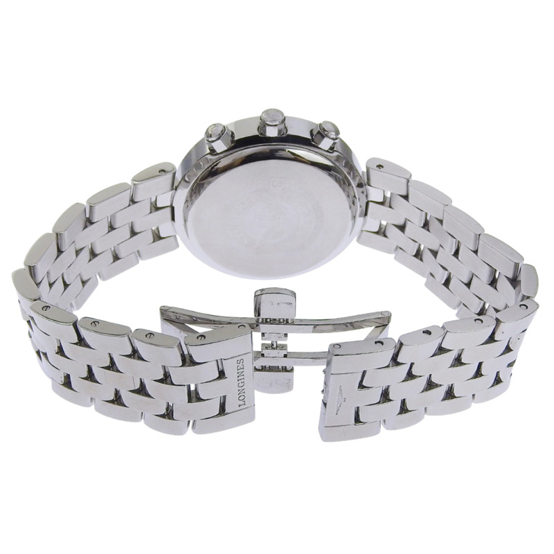 浪琴 DolceVita 男士腕錶 L5.677.4 不鏽鋼銀色石英計時表,黑色錶盤-4