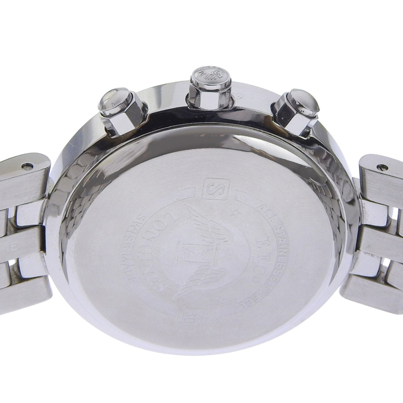 浪琴 DolceVita 男士腕錶 L5.677.4 不鏽鋼銀色石英計時表,黑色錶盤-5