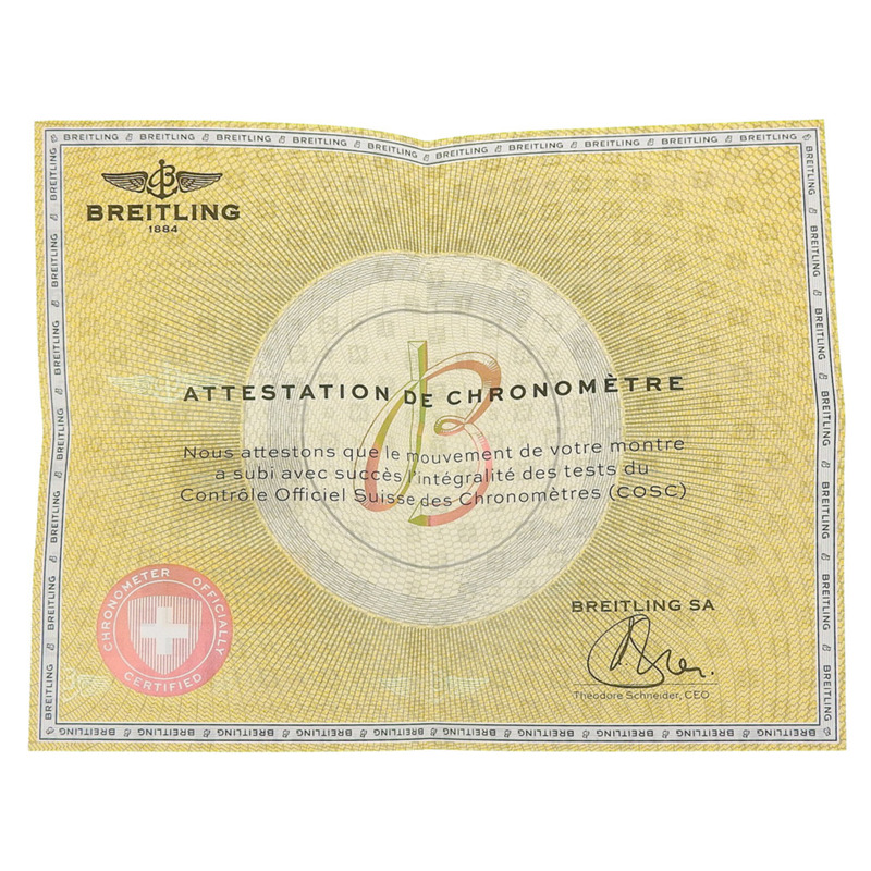 百年靈黑鳥計時腕錶 A4436010/BB71，不鏽鋼錶殼，銀色錶盤，自動上鍊，海軍藍錶盤，男款-6