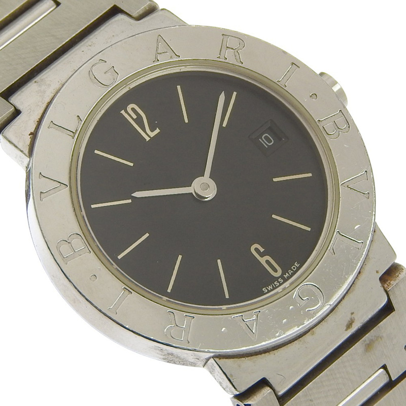 寶格麗 (BVLGARI) BB26SSD 女士腕錶，不鏽鋼石英錶殼，黑色錶盤，指針式顯示。-2