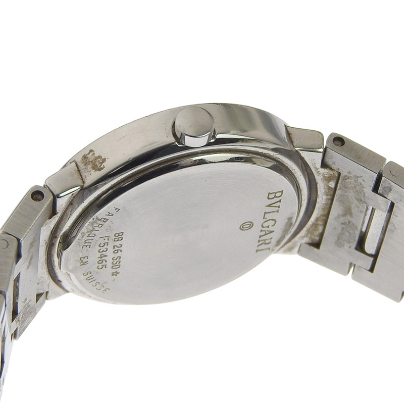 寶格麗 (BVLGARI) BB26SSD 女士腕錶，不鏽鋼石英錶殼，黑色錶盤，指針式顯示。-5