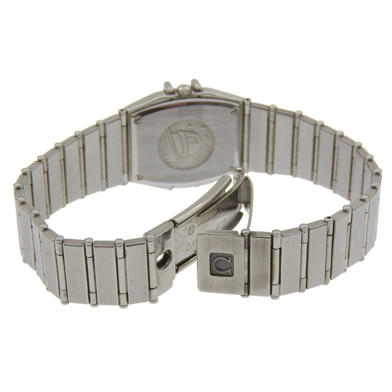 歐米茄星座系列女士腕錶，不鏽鋼錶殼，石英機芯，指針式顯示，銀色錶盤-4