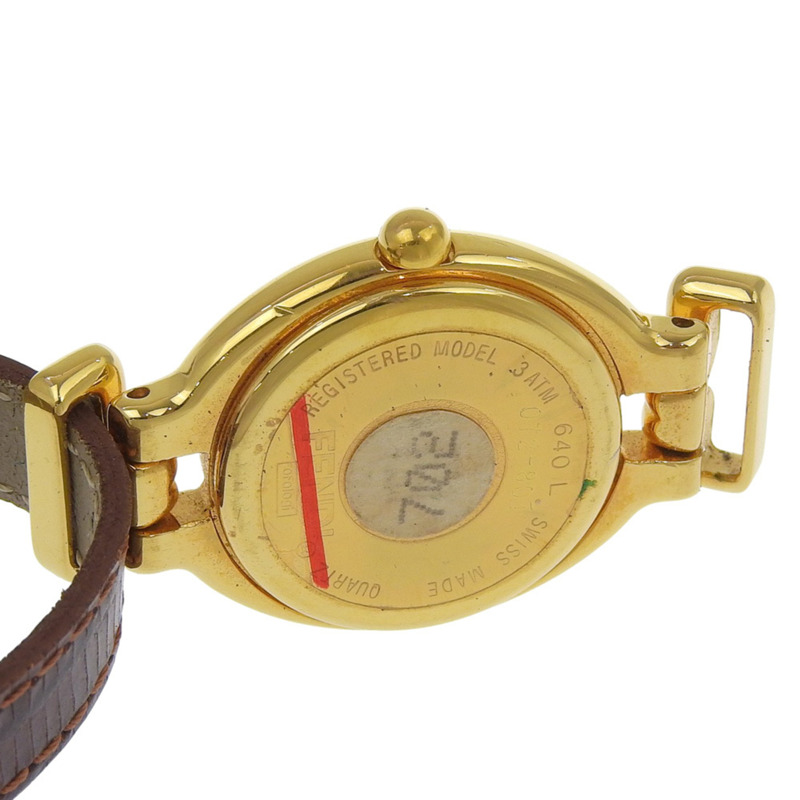 Fendi 女士 640L 鍍金石英腕錶，模擬顯示，銀色錶盤-6