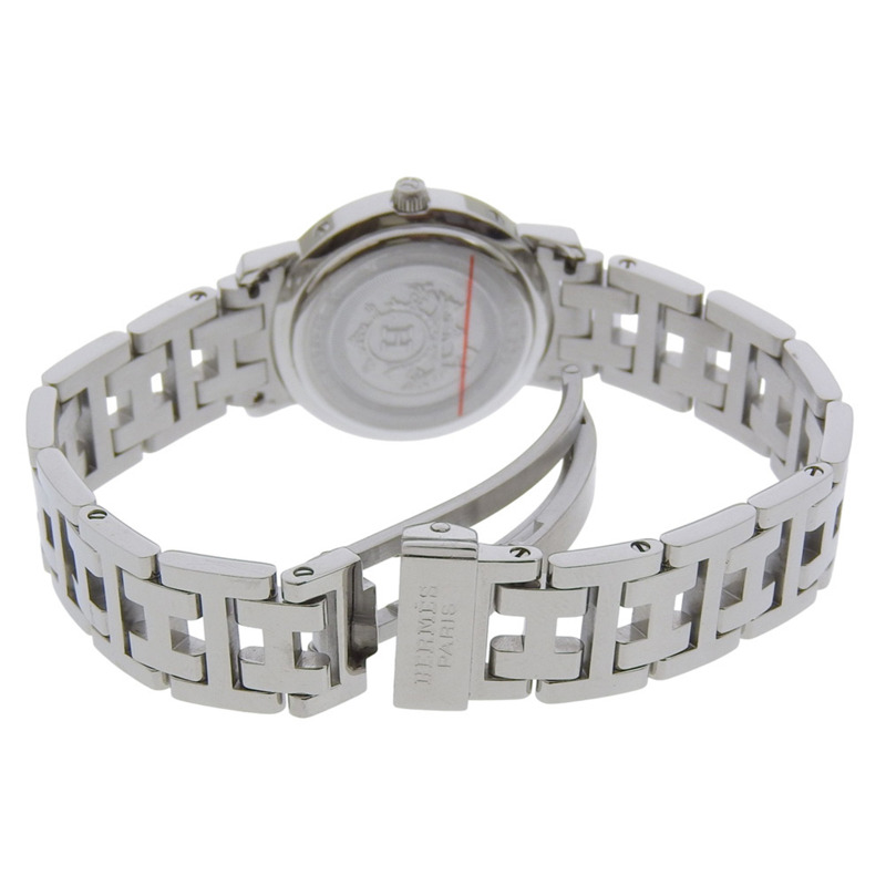 愛馬仕 Clipper Nacre 女士腕錶,12 顆鑽石,CL4.230,不鏽鋼錶殼,石英機芯,指針式顯示,白色貝殼錶盤-3