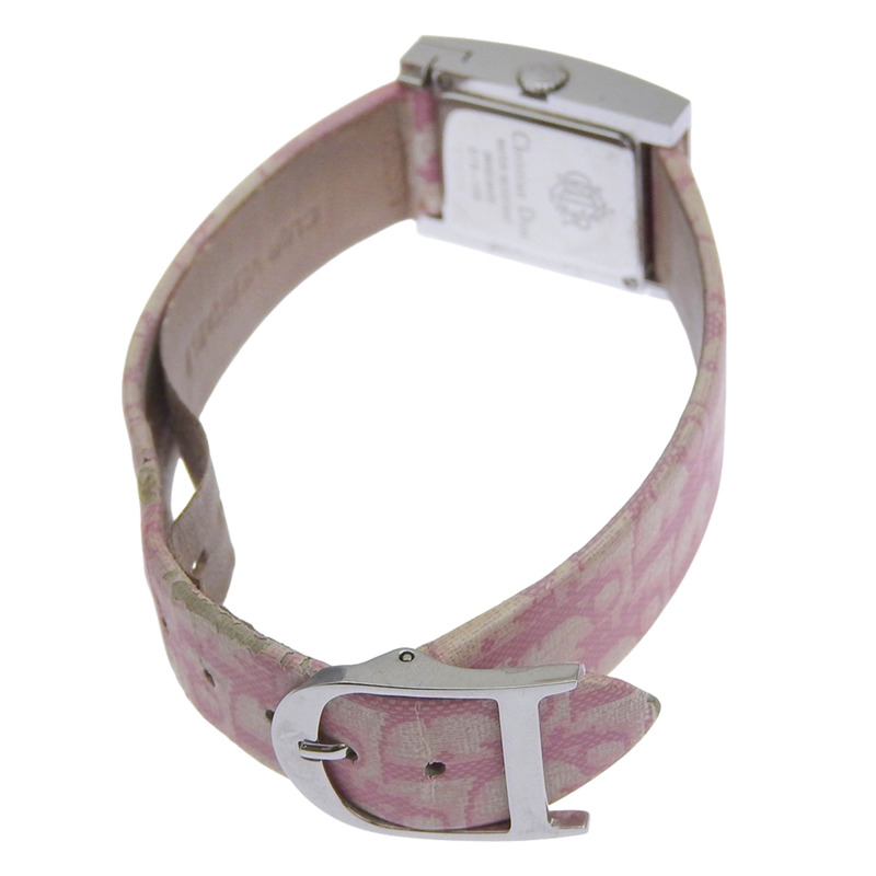 Christian Dior Maris腕錶D78-109，不鏽鋼錶殼搭配皮革錶帶，石英機芯，指針式顯示，白色貝殼錶盤，女士款-3