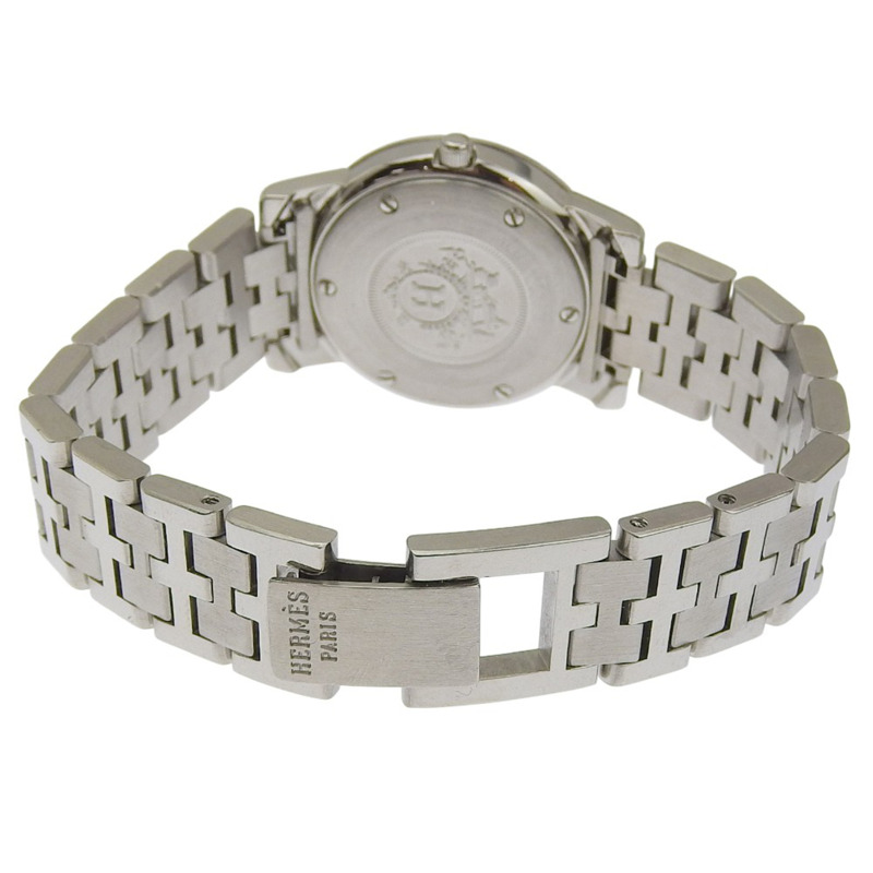 愛馬仕 Carrick 女士不鏽鋼石英腕錶，模擬顯示，白色錶盤-4