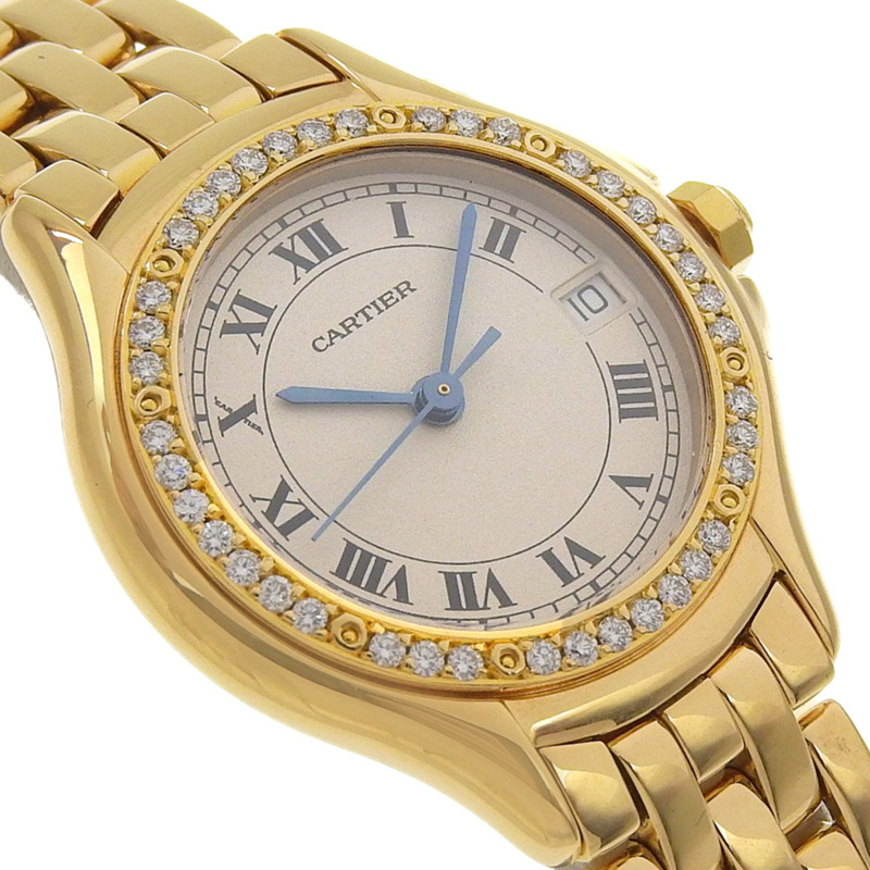 卡地亞 Panthere Cougar 女士腕錶 WF8001B9，18K 黃金錶殼，石英機芯，指針式顯示，象牙色錶盤-2