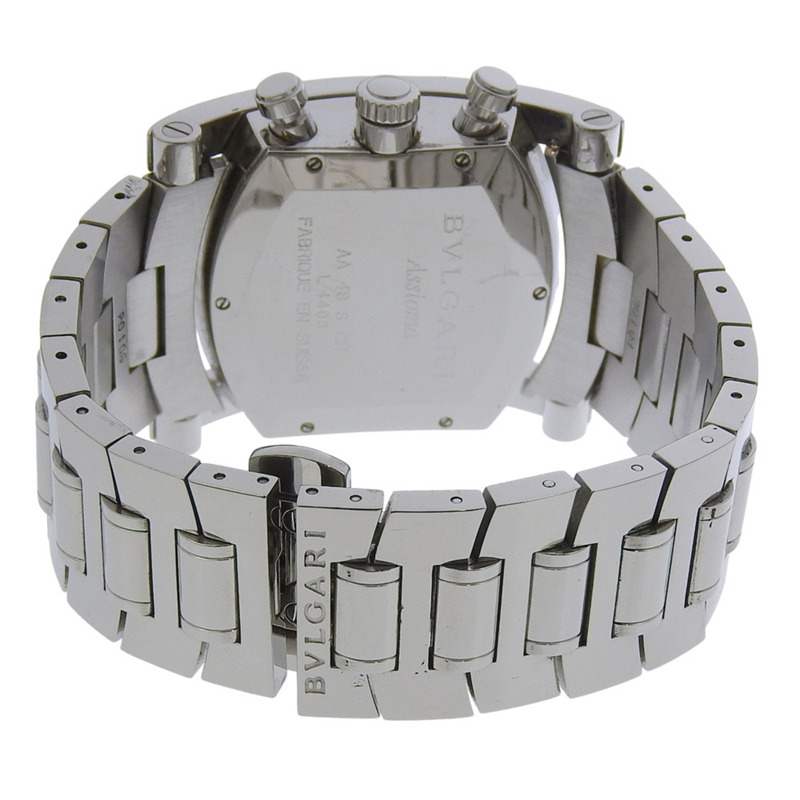 寶格麗 Assioma 男士腕錶 AA48SCH 不鏽鋼銀色自動計時碼錶，黑色錶盤-5