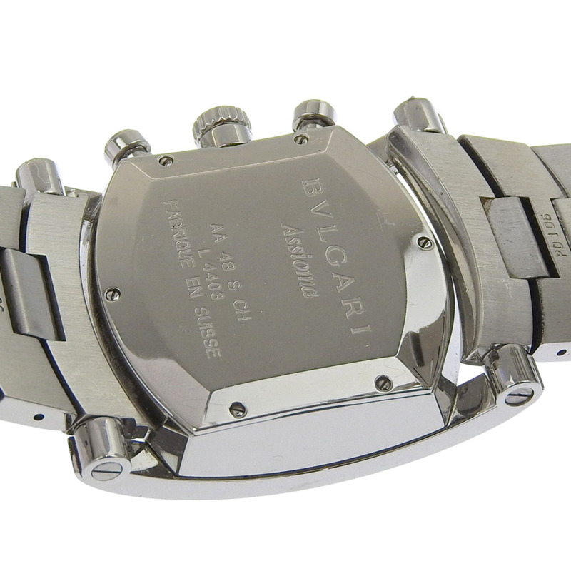 寶格麗 Assioma 男士腕錶 AA48SCH 不鏽鋼銀色自動計時碼錶，黑色錶盤-6