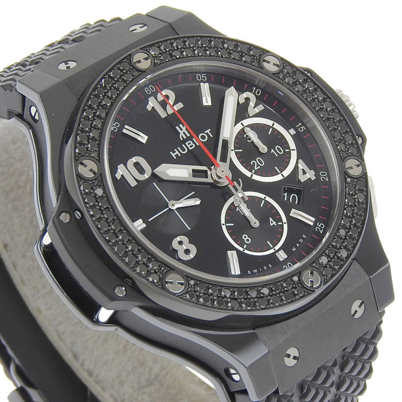 宇舶錶 Big Man Black Magic 男士腕錶，鑲鑽錶圈，型號 301.CV.130.RX.110，陶瓷、鈦金屬和橡膠材質，自動計時碼錶，錶盤，男士款-2