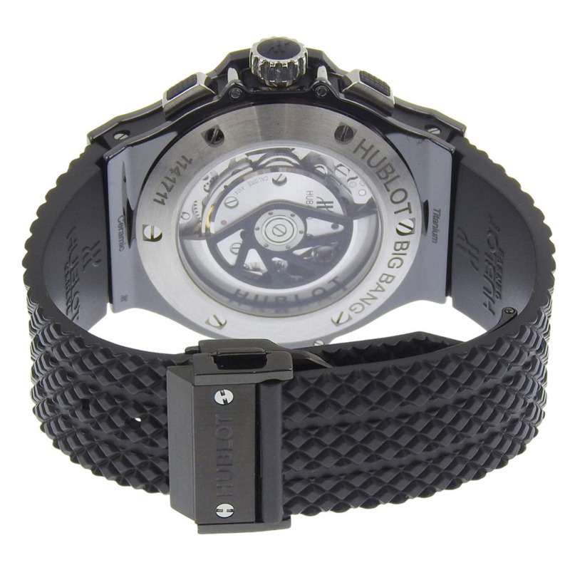 宇舶錶 Big Man Black Magic 男士腕錶，鑲鑽錶圈，型號 301.CV.130.RX.110，陶瓷、鈦金屬和橡膠材質，自動計時碼錶，錶盤，男士款-3