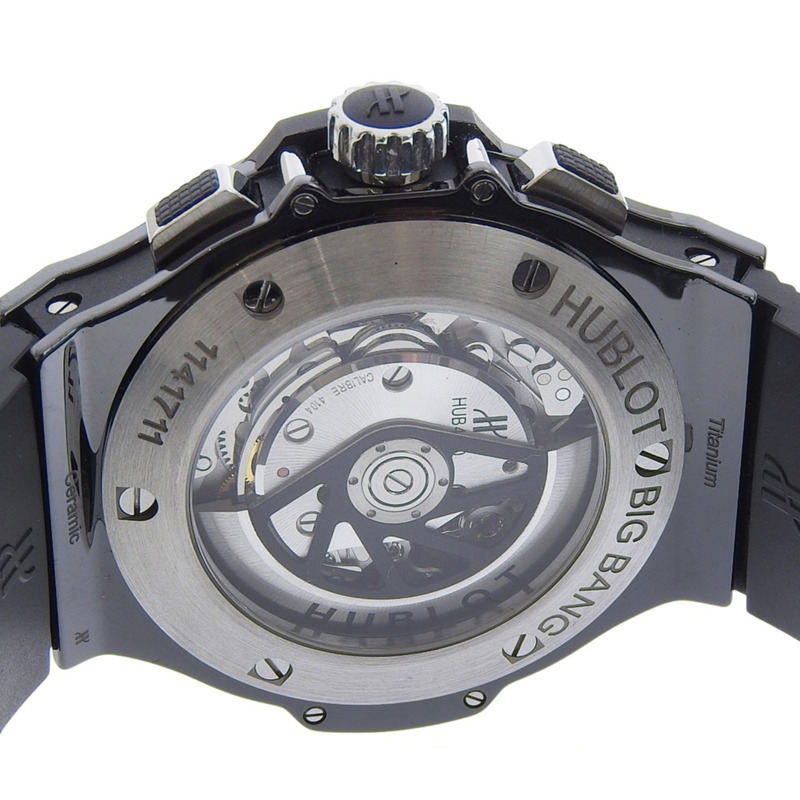 宇舶錶 Big Man Black Magic 男士腕錶，鑲鑽錶圈，型號 301.CV.130.RX.110，陶瓷、鈦金屬和橡膠材質，自動計時碼錶，錶盤，男士款-4