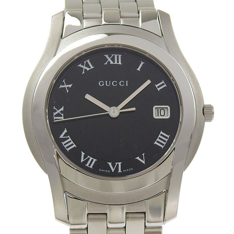 Gucci G-Class 男士腕錶，5500公尺防水，不鏽鋼錶殼，石英機芯，指針式顯示，黑色錶盤