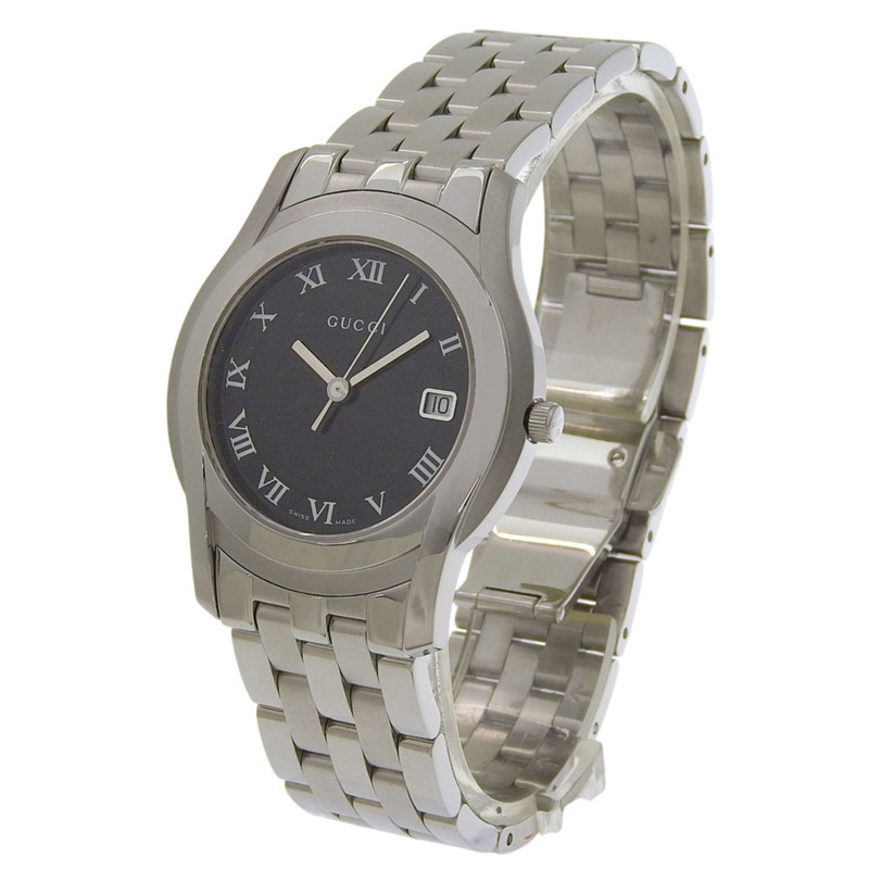 Gucci G-Class 男士腕錶，5500公尺防水，不鏽鋼錶殼，石英機芯，指針式顯示，黑色錶盤-1