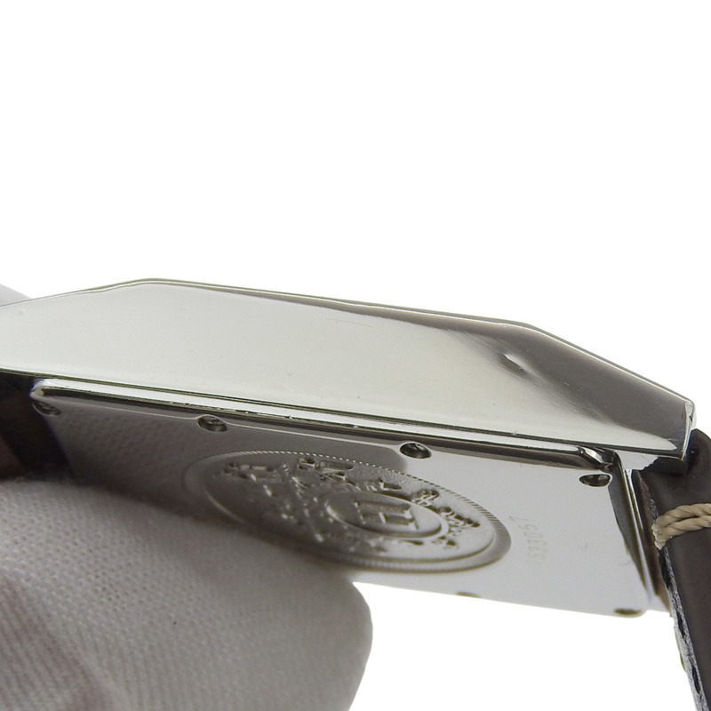 愛馬仕 Tandem TA1.710 男士腕錶，精鋼錶殼搭配皮革錶帶，銀色石英機芯，指針式顯示，錶盤。-6