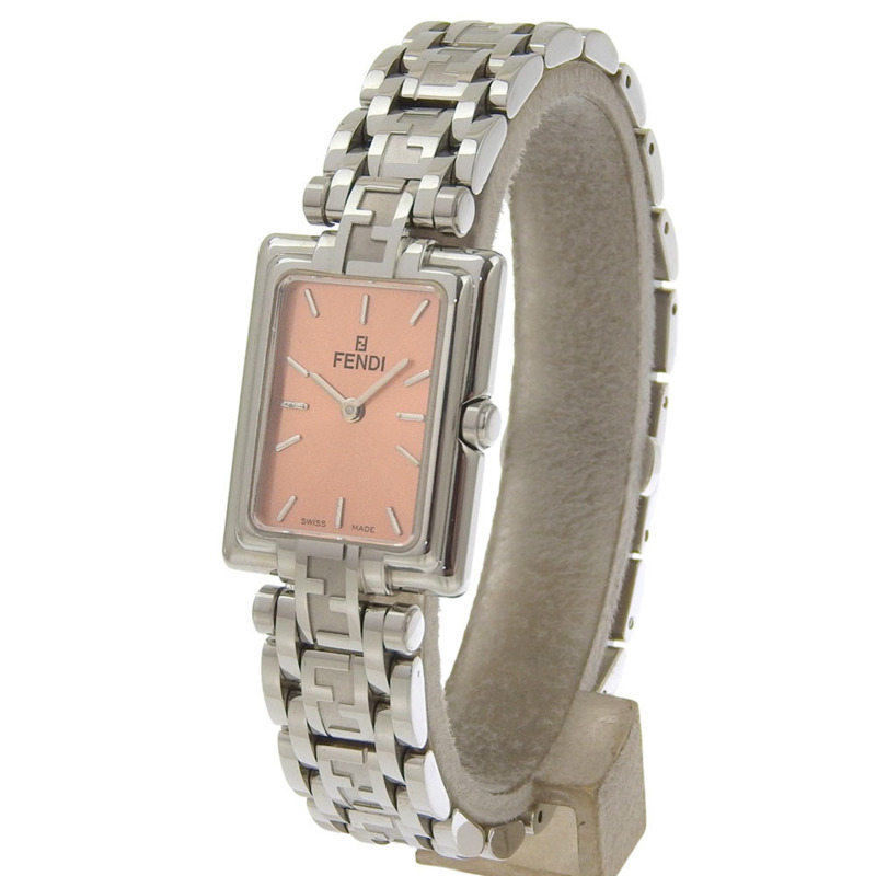 Fendi Olologi 女士腕錶，710L 不鏽鋼錶殼，石英機芯，指針式顯示，橘色錶盤-1
