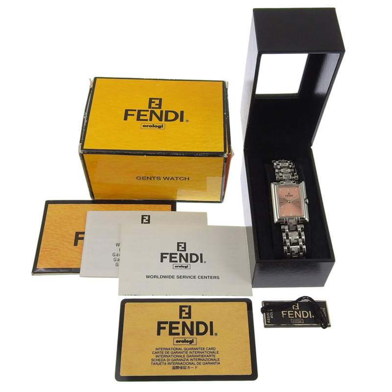 Fendi Olologi 女士腕錶，710L 不鏽鋼錶殼，石英機芯，指針式顯示，橘色錶盤-6