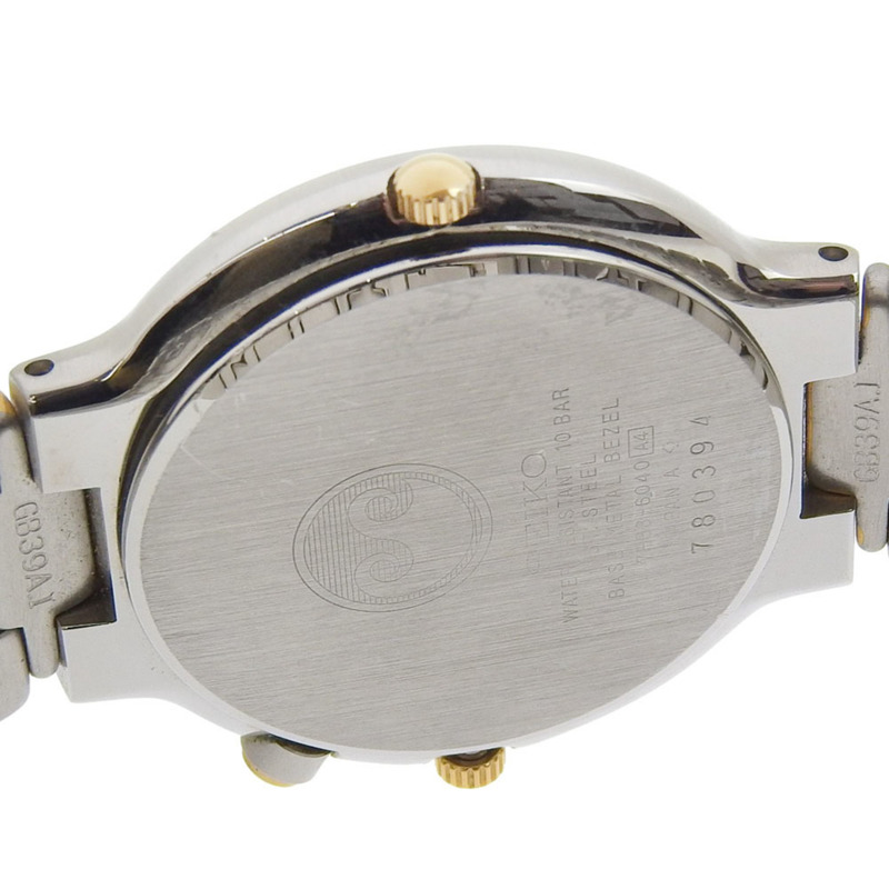 精工 Presage 女士月相腕錶 7F38-6040 不鏽鋼石英計時表，象牙色錶盤-4