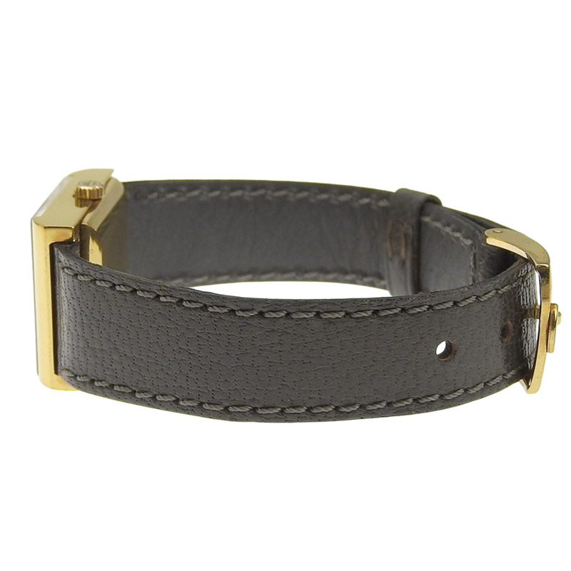 Christian Dior 復古腕錶 33212，鍍金皮錶帶，手動上鍊，指針式顯示，灰色錶盤，女士款-3