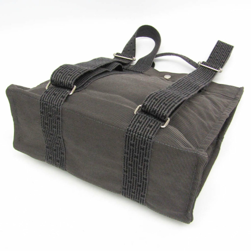 愛馬仕 Her Line A Dos MM 男女雙肩包，聚醯胺/聚酯纖維材質，黑色/灰色-3