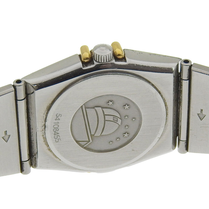 歐米茄星座系列迷你女士腕錶，不鏽鋼錶殼，鍍金石英機芯，指針式顯示，錶盤-5