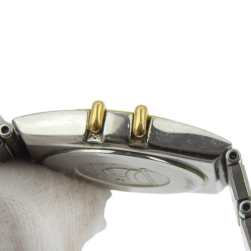 歐米茄星座系列迷你女士腕錶，不鏽鋼錶殼，鍍金石英機芯，指針式顯示，錶盤-6