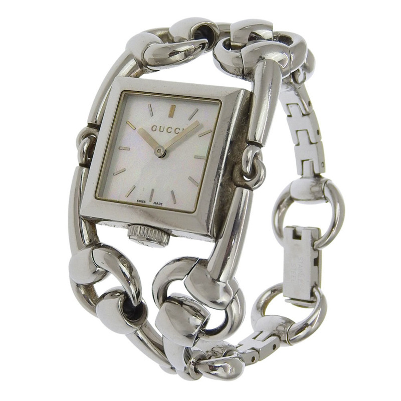 Gucci Signoria 女士腕錶，116.3毫米，不鏽鋼錶殼，石英機芯，指針式顯示，白色錶盤。-1