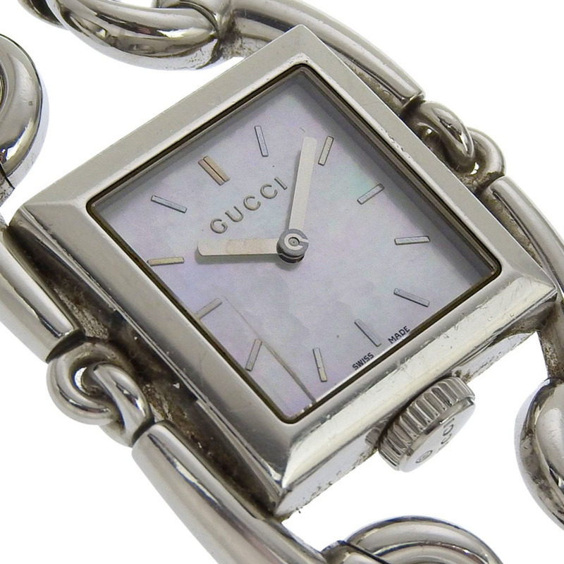 Gucci Signoria 女士腕錶，116.3毫米，不鏽鋼錶殼，石英機芯，指針式顯示，白色錶盤。-2