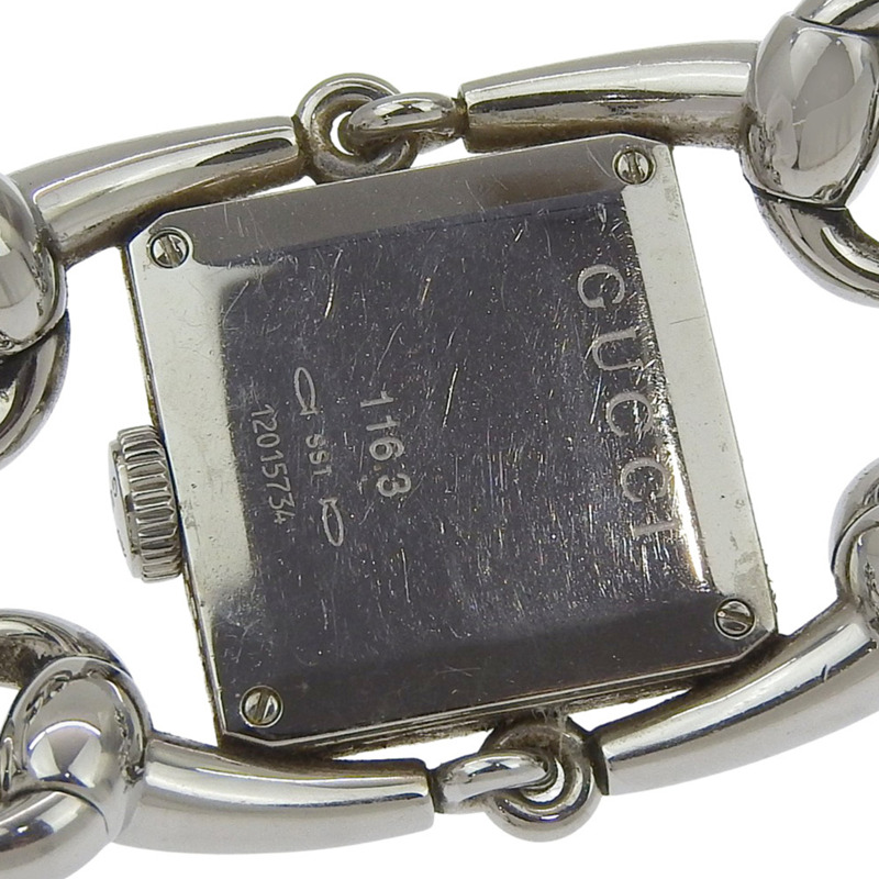 Gucci Signoria 女士腕錶，116.3毫米，不鏽鋼錶殼，石英機芯，指針式顯示，白色錶盤。-5