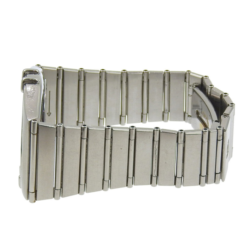 歐米茄星座系列男士腕錶，不鏽鋼錶殼，銀色石英機芯，指針式顯示，錶盤-3