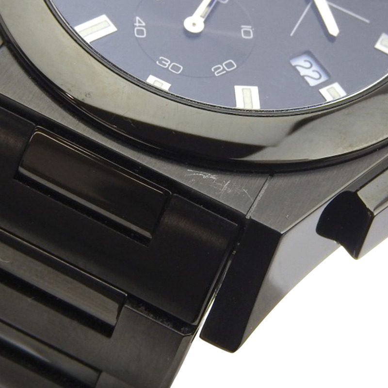 Gucci Pantheon 男士腕錶，115.2 不鏽鋼材質，黑色石英計時錶盤-6