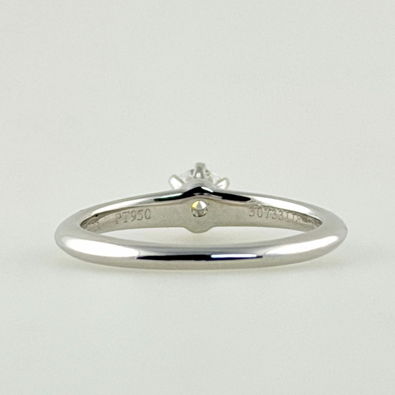 Tiffany pt950 鉑金鑽石 戒指48號-4